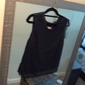Navy crochet Merona top